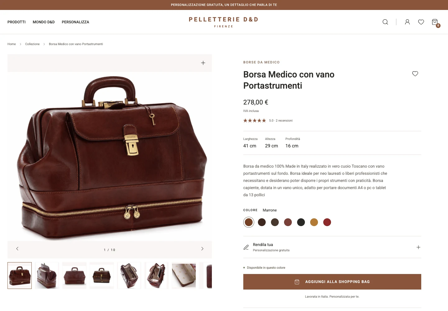 Pelle 独立公开预览的医生包商品详情与选择界面